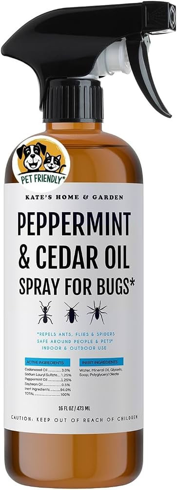 Kate's Home & Garden Peppermint Oil Spray for Bugs, Ants, Insects, Spiders, Roaches, Stink Bug. P... | Amazon (US)