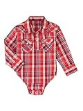 Wrangler Baby Boys Western Long Sleeve Snap Bodysuit, Red, 9 Months | Amazon (US)
