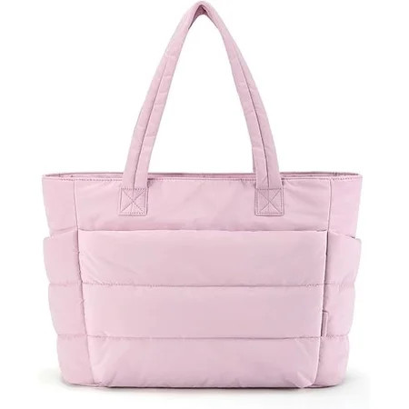 Tote Bag for Women, Lightweight Puffy Tote Bag with Compartments, Quilted Shoulder Bag Handbag for Travel, Work | Walmart (US)