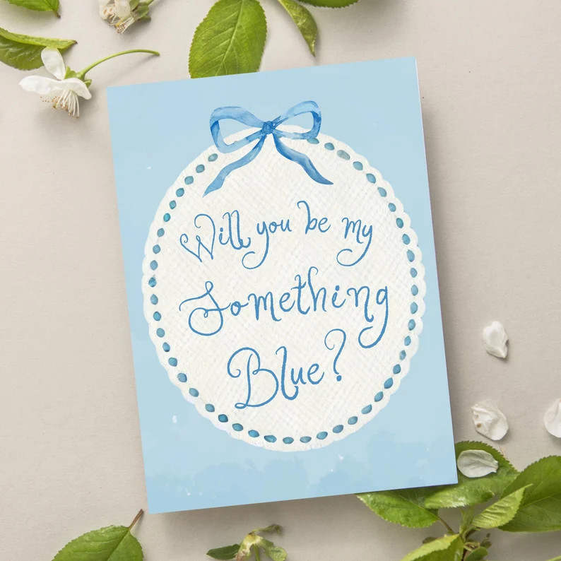 Will You Be My Something Blue Bridal Party Proposal Something Blue Crew Card Instant Digital Down... | Etsy (US)