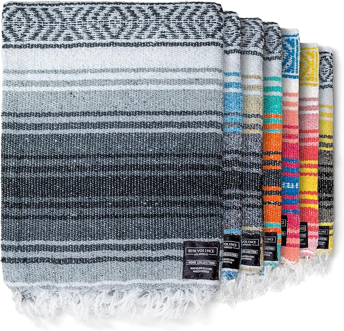 Benevolence LA Authentic Handwoven Mexican Blanket, Yoga Blanket - Perfect Outdoor Picnic Blanket... | Amazon (US)