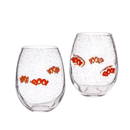 Way to Celebrate 2pack Bubble Stemless Wine Glass BOO | Walmart (US)