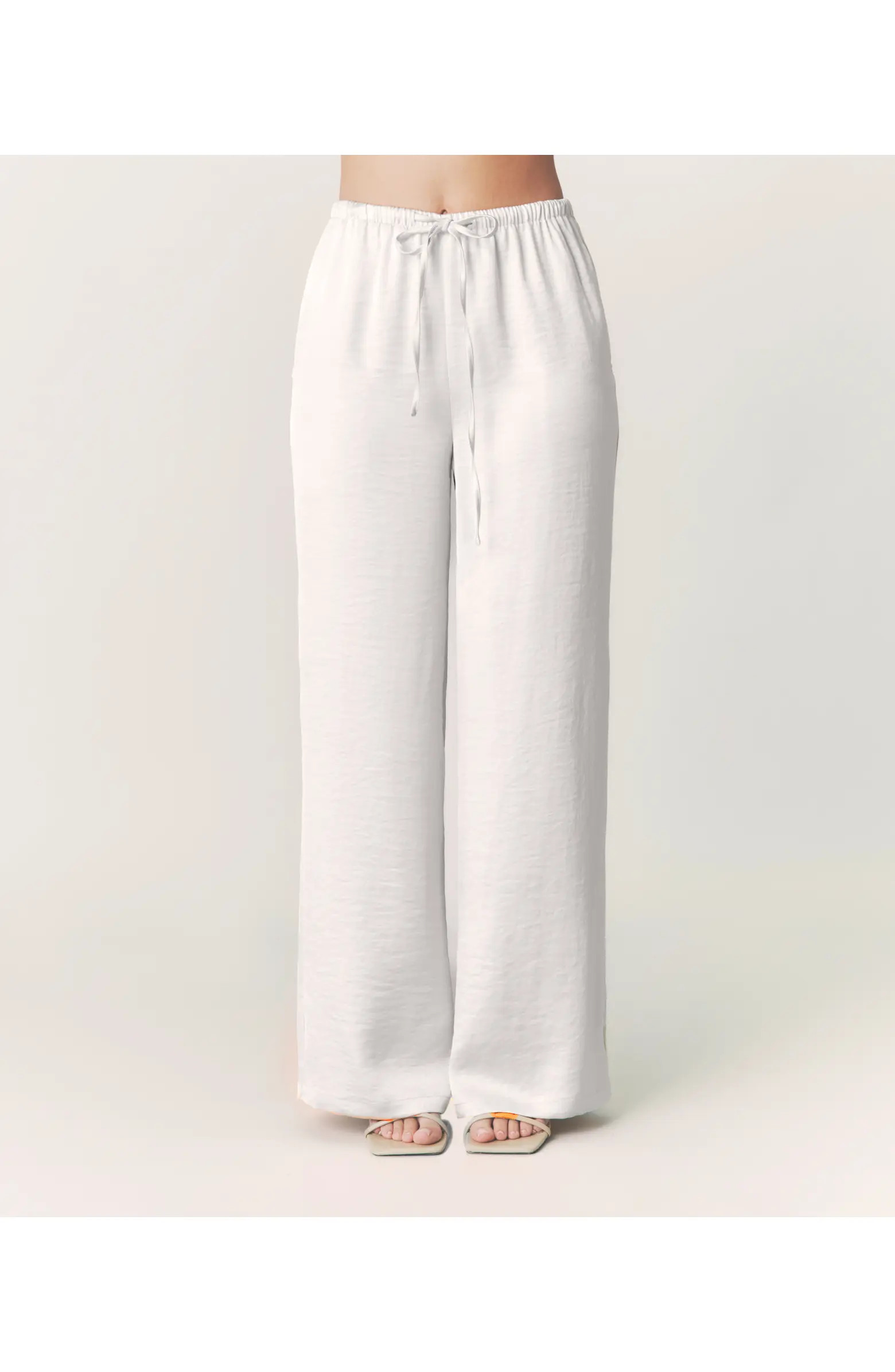 Cleo Tie Waist Satin Pants | Nordstrom