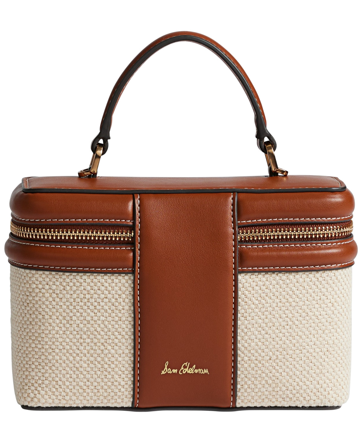 Sam Edelman Paige Quilted Logo Mini Crossbody Bag - Natural | Macy's