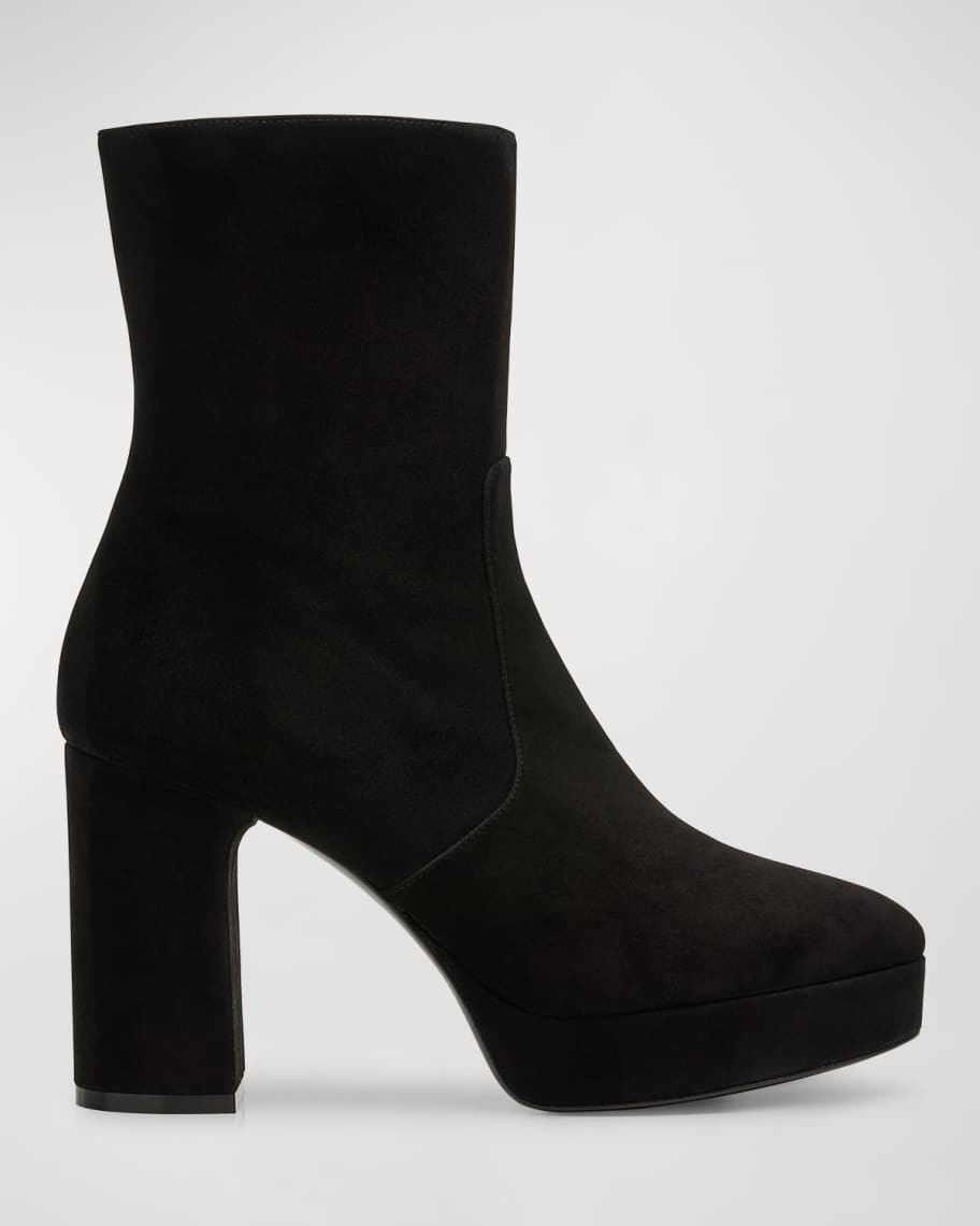 Stuart Weitzman Dayna Suede Platform Booties | Neiman Marcus