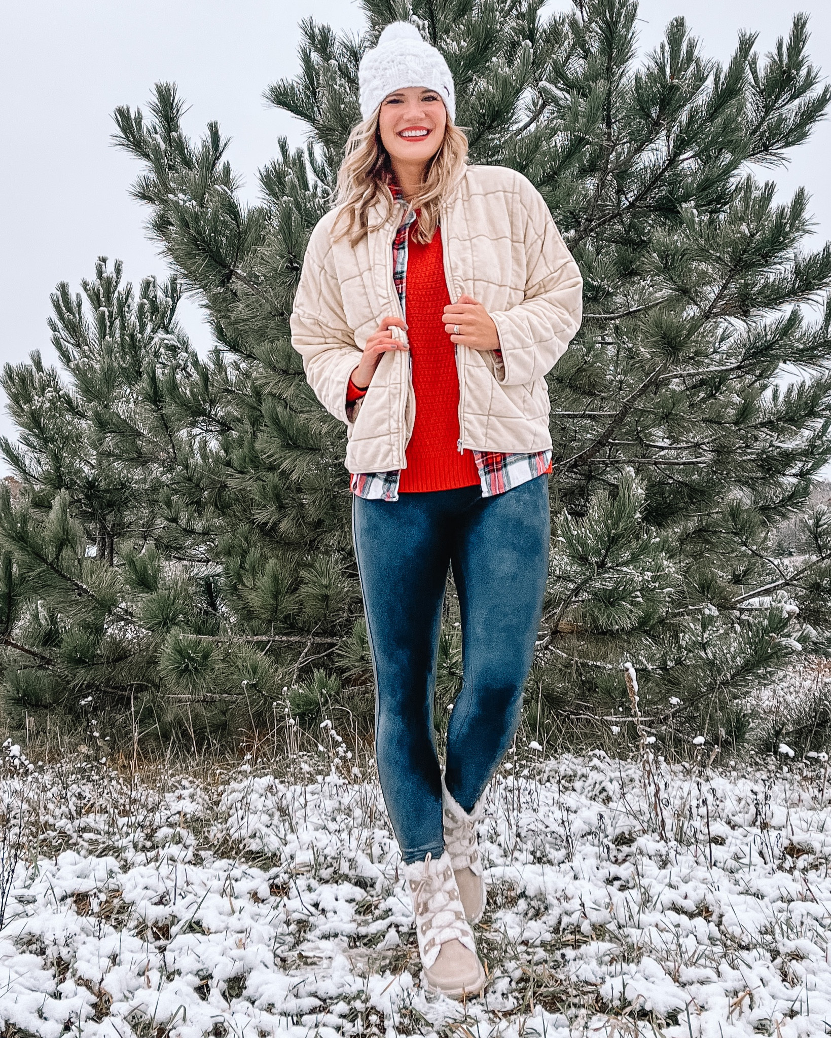 Quilted jacket on sale for $35 plus 20% Off $50 I Code: BMSM20 30% Off $75+ I Code: BMSM30
Spanx faux leather leggings
Sherpa Sorel boots
Plaid flannel size large tall
Fleece lined beanie 

#LTKstyletip #LTKshoecrush #LTKsalealert