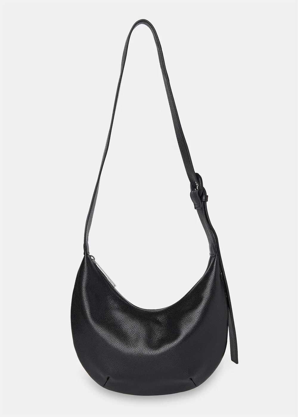 Black Small Sia Curved Crossbody Bag | WHISTLES | Whistles UK | | Whistles
