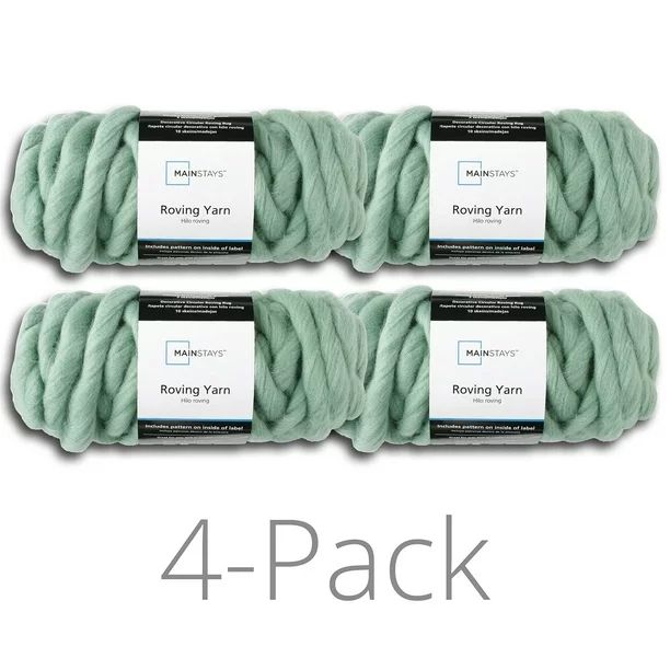 Mainstays 26 yd. Roving Yarn, Green Sage, 100% Acrylic, Pack of 4 | Walmart (US)