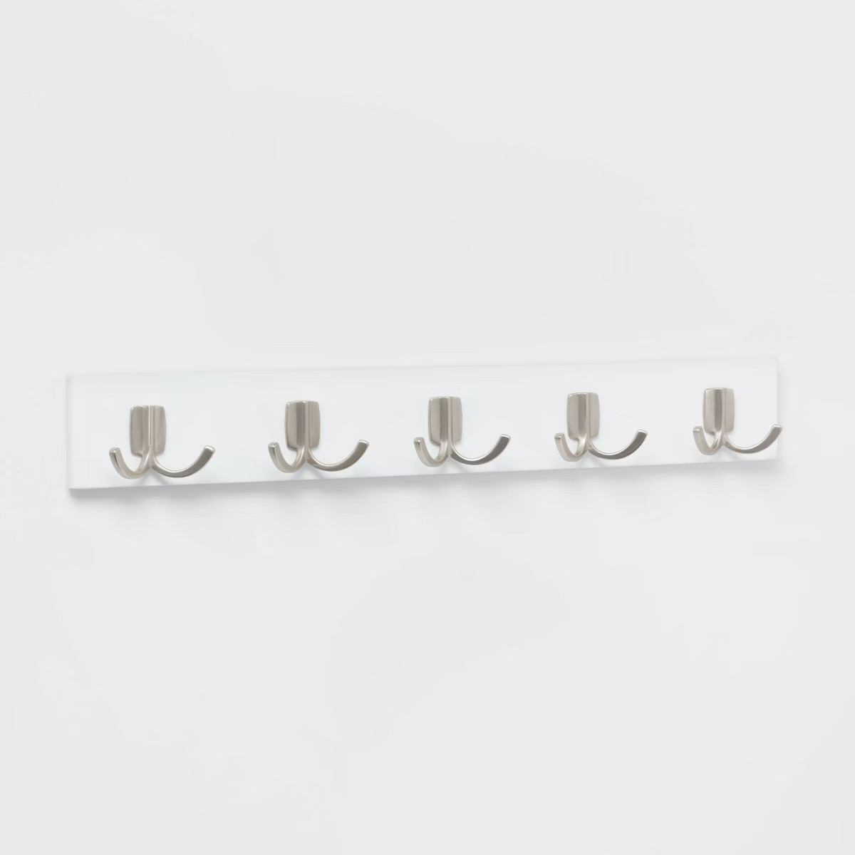 Modern Octopus 5 Hooks Rail Nickel/White - Brightroom™: Wall Mounted Hook Rack, Cast Aluminum, ... | Target