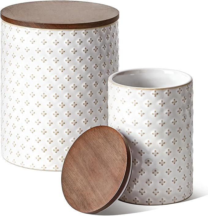 LE TAUCI Ceramic Coffee Canister Set with Airtight Lids, Decorative Food Storage Jars for Sugar, ... | Amazon (US)