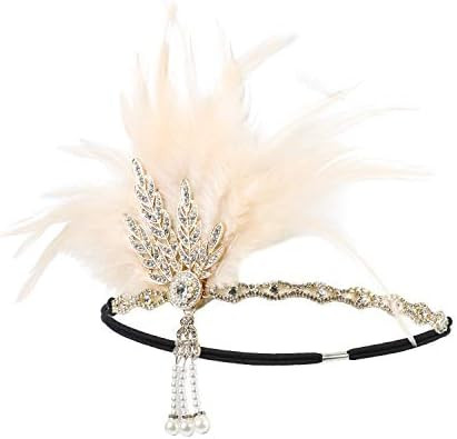 Vintage Flapper Headband Daisy Buchanan Costume Great Gatsby Leaf Tiara Headpiece 1920's Fancy Ha... | Amazon (US)