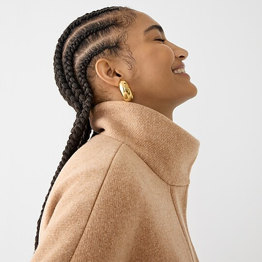 New cocoon coat in Italian stadium-cloth wool | J. Crew US