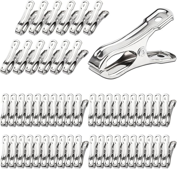JULMELON Garden Clips, 55 PCS Stainless Steel Greenhouse Clamps Heavy Duty Greenhouse Clips Hoops... | Amazon (US)