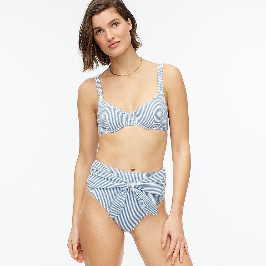 Underwire bikini top in classic seersucker | J.Crew US