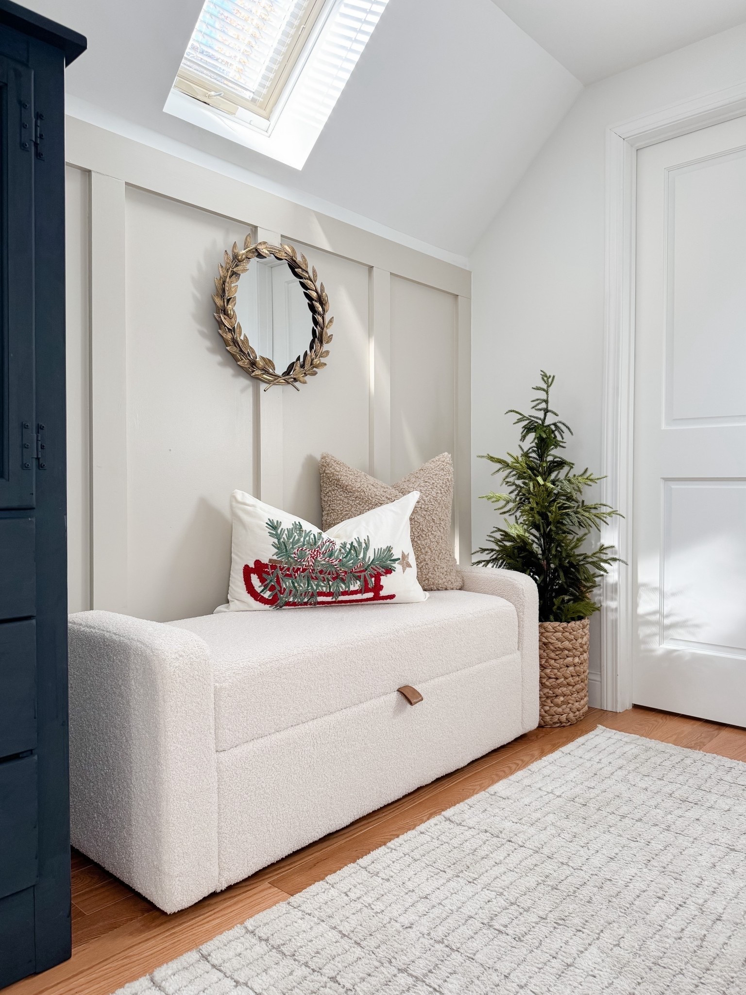 It’s all in the details! I’m starting to mix in subtle holiday decor and it’s making me so happy! You can shop this cozy and festive look here 🤍🌲 This faux tree and this throw pillow are two favorites for the season! ￼