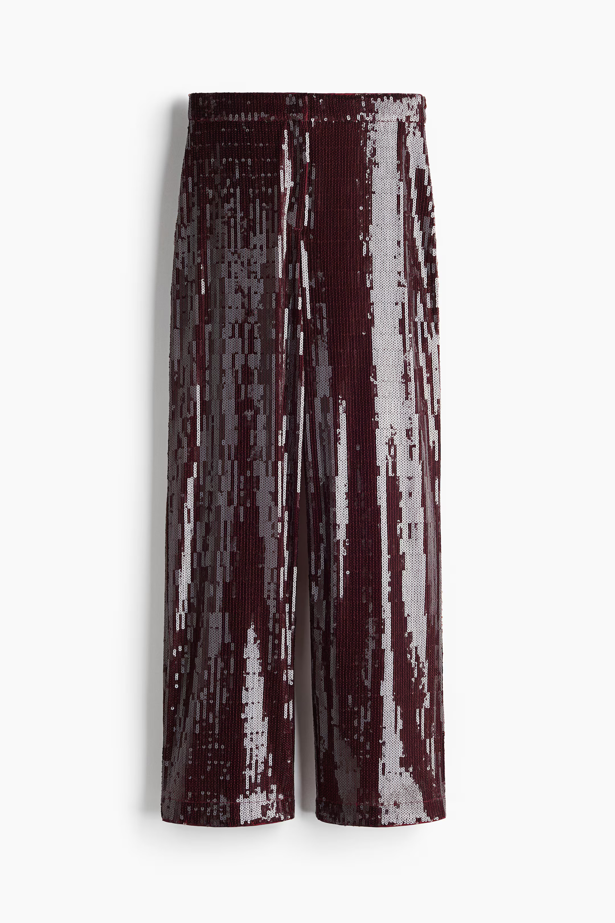 Sequined trousers - Burgundy - Ladies | H&M GB | H&M (UK, MY, IN, SG, PH, TW, HK)
