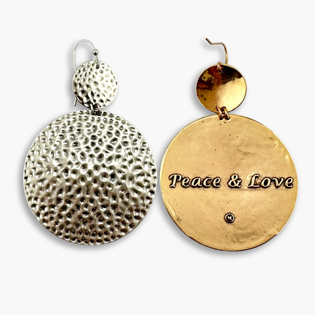 PEACE & LOVE | DOUBLE DISC | Drop Earrings | Katia Designs