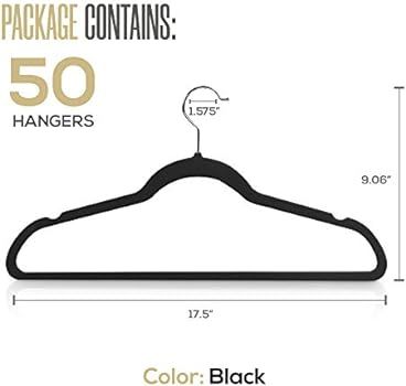 Utopia Home (Pack of 50 Premium Non Slip Velvet Hangers - 360-degree rotatable Hook - Durable & S... | Amazon (CA)
