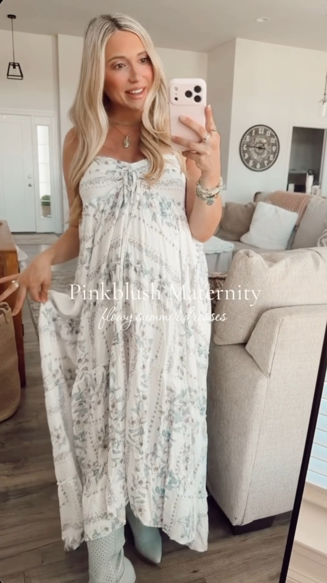 Calling all boy moms 🤍🩵 this white + blue patchwork dress is perfect for a baby boy shower moment 🧸🫧 I’m wearing a size small and love how flowy and bump-friendly it is — the soft blue tones are just everything for celebrating your little guy.

The adjustable straps + functional tie detail in the bust make it super flattering and easy to customize, especially as your bump grows 🤍

This dreamy hi-lo maxi features the prettiest patchwork ruffle details that move beautifully and keep things light + airy for spring and summer. It’s one of those dresses you can wear for your baby shower, maternity photos, babymoon, or even just a sunny day out ✨

So comfy, breathable, and effortlessly cute — just add sandals for a more casual look or dress it up for your special day celebrating baby boy 🩵

#boymom #babyboyshower #boymomstyle #maternitydress #babyshoweroutfit #momtobe #pregnancystyle #bumpstyle #maternityfashion #springmaternity #summermaternity

#LTKmomlife #LTKBump #LTKootd