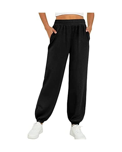 Yovela Womens High Waisted Baggy Sweatpants Comfy Cotton High Waist Jogger Pants Y2k Trendy Loung... | Amazon (US)