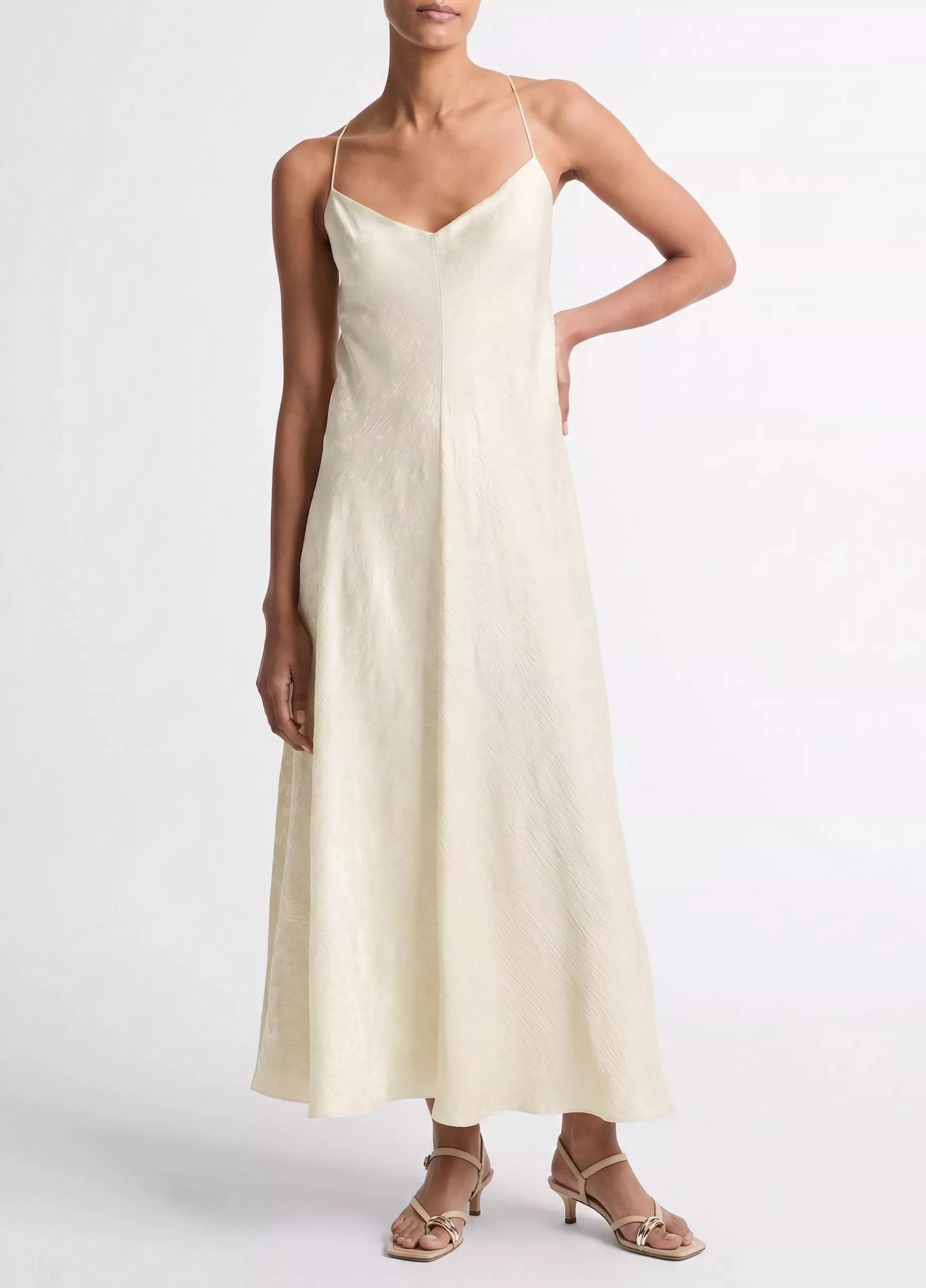 Floral Jacquard Satin Slip Dress | Vince LLC