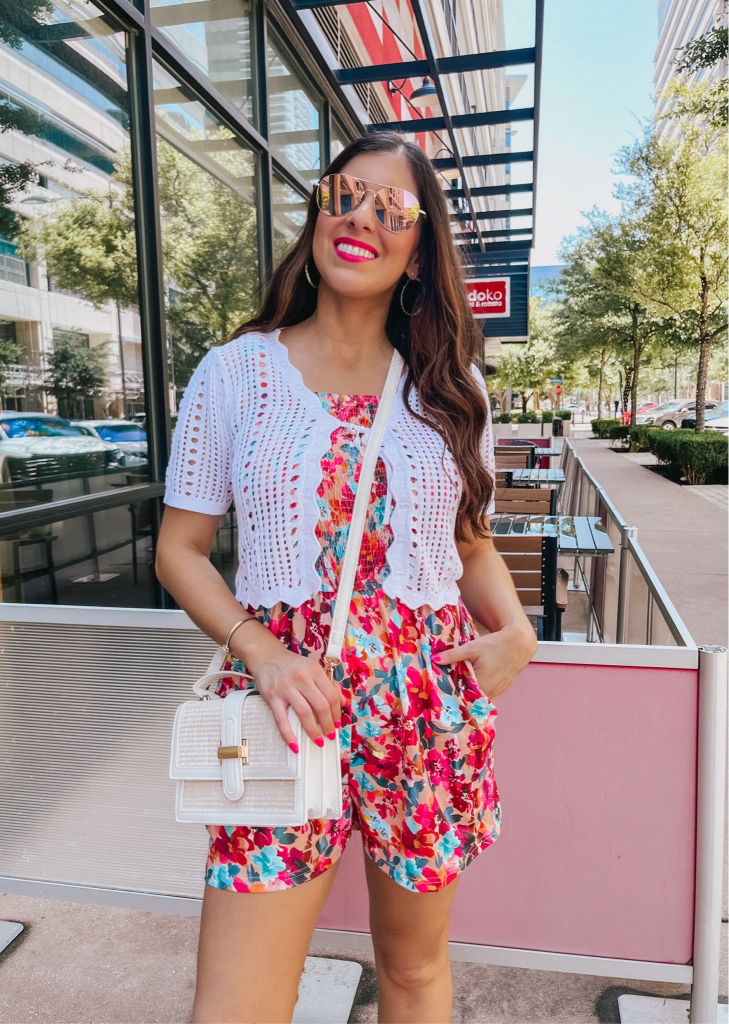 Summer Romper from Amazon Fashion 😎🩷🩵 Floral Romper so comfy and such good quality. It does not wrinkle easily. Cardigan coverup and accessories also Amazon. 


#LTKSeasonal #LTKTravel #LTKootd