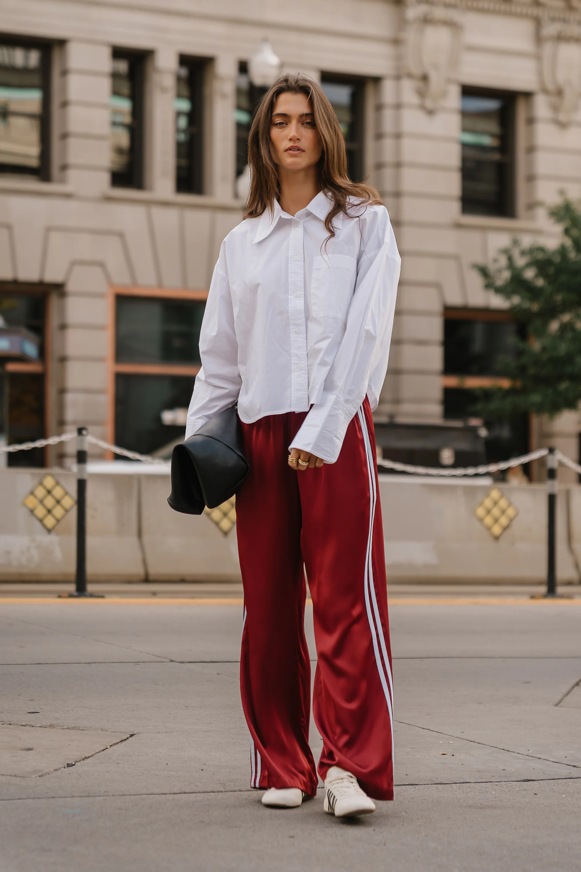 Lola Satin Track Pants in Red | Böhme US
