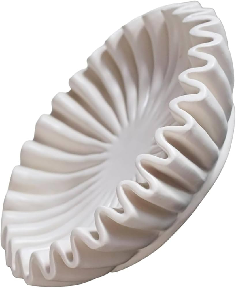 Tazón decorativo con volantes acanalados, elegante y práctico, cuenco decorativo de resina, par... | Amazon (US)
