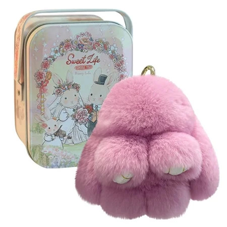 Fluffy Bunny Lulu Keychain，Cute Bunny Keychain，With Exquisite Box Bunny Keychain Plush | Walmart (US)