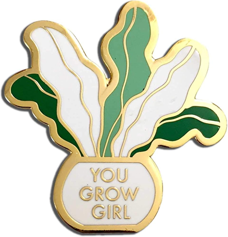 Mikspress You Grow Girl, Plant Lady Enamel Pin, Motivational Pins, Plant Lover Gift, Lapel Pins | Amazon (US)