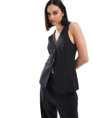 Bershka longline tailored waistcoat in black | ASOS (Global)