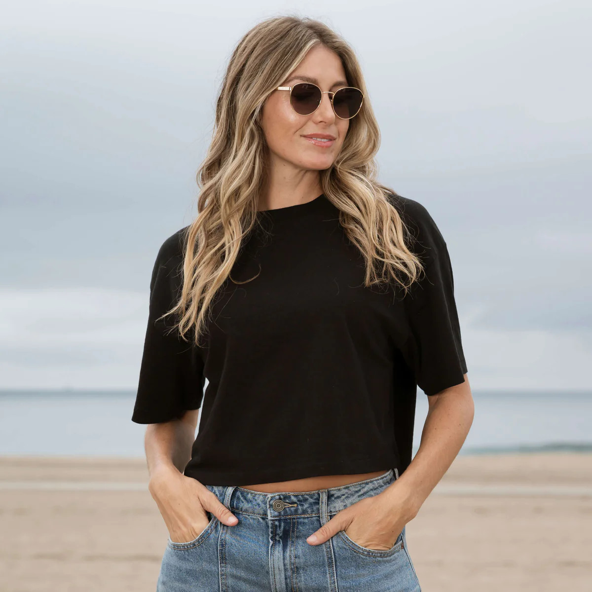 Womens Boxy Crop Heavyweight Tee | The Classic T Shirt Company