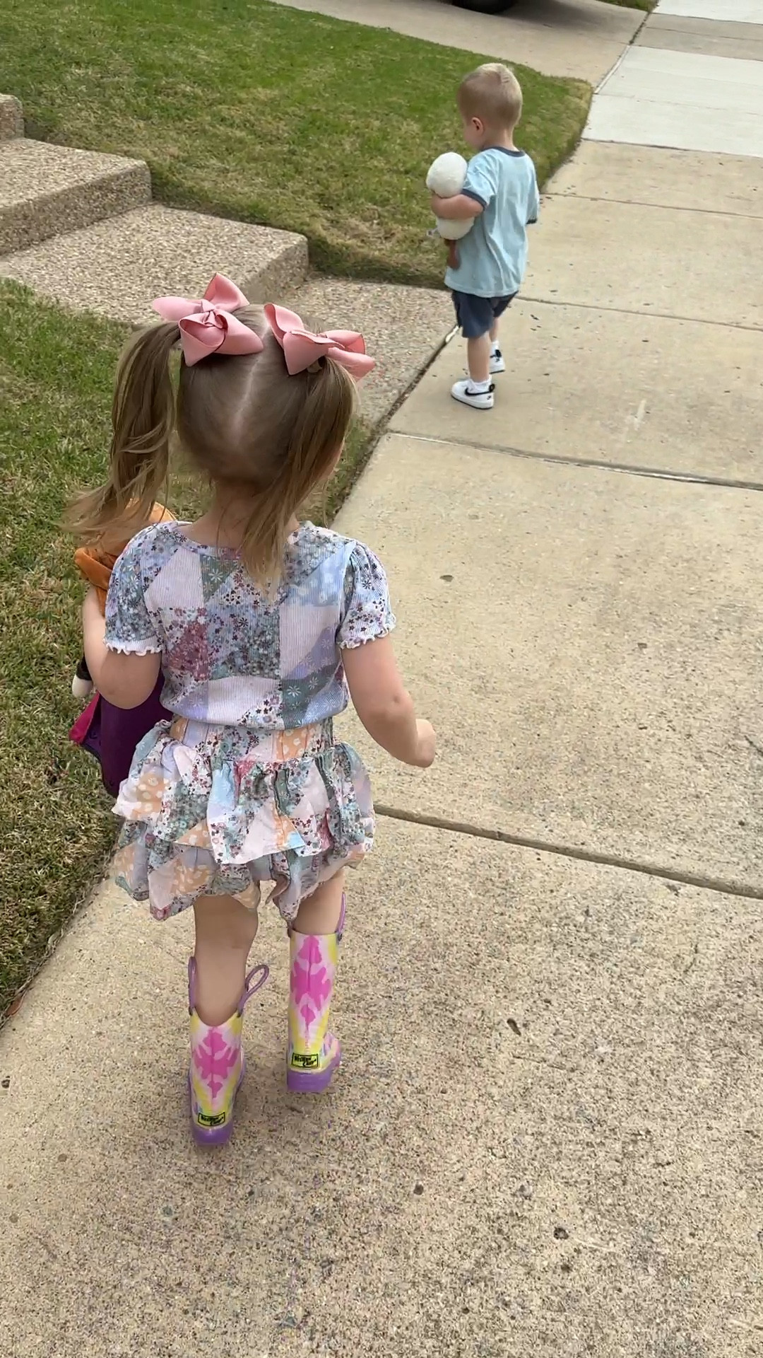 Blakely’s outfit details! She’s wearing a 3t in the top and skirt, tts. Such a cute pattern. Couldn’t link the set but found the dress in the exact same print - so cute! Walmart finds 

Asher’s shorts are linked- he’s wearing a different top from the same line. 2t tts 

(Target boots, Walmart fit, kids clothes, toddler clothes, baby girl, baby boy, toddler boy, toddler girl, easter outfit, bows, Amazon find, Amazon bows, rain boots, frozen, princess anna, stuffed animal)

#LTKkids #LTKfit #LTKbaby