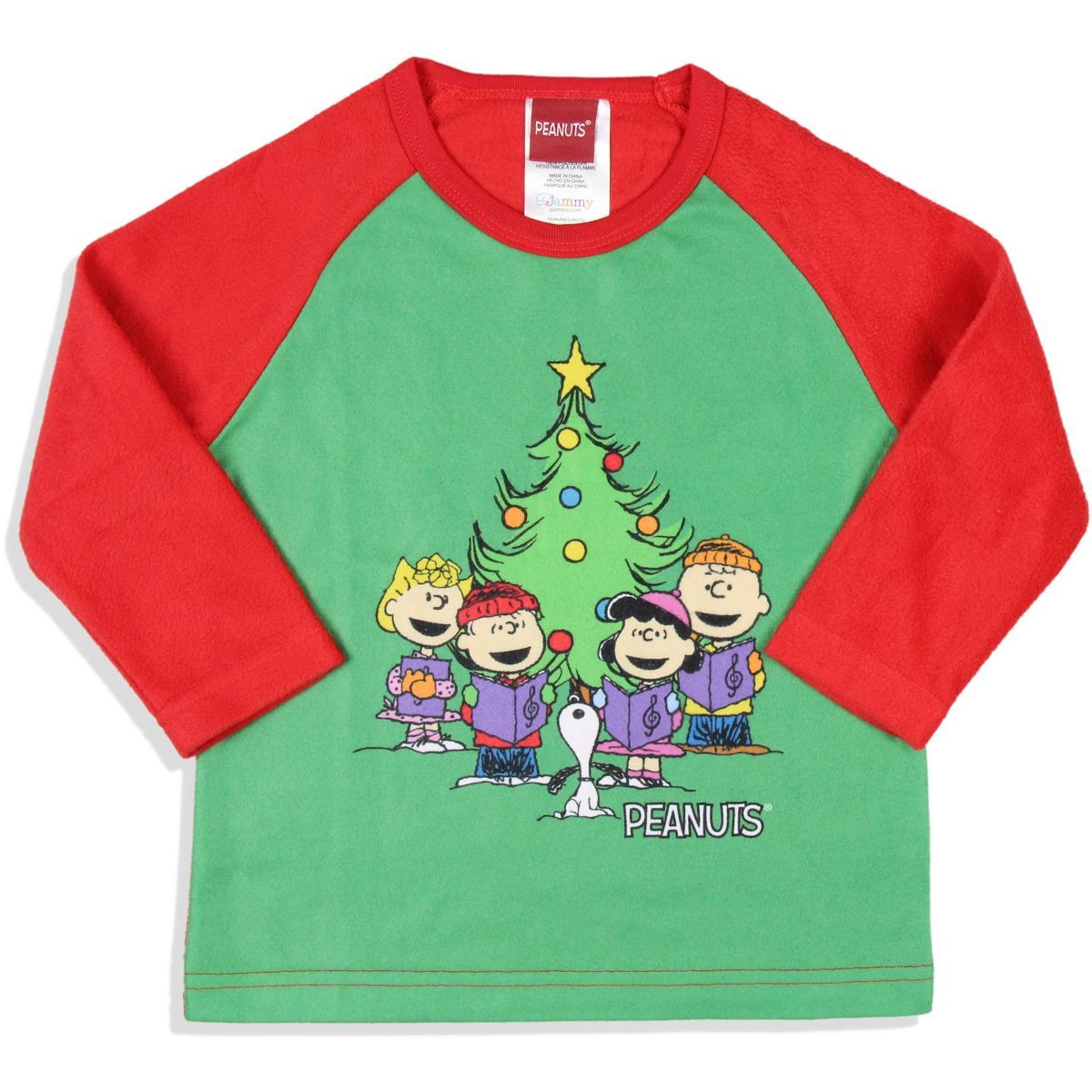Peanuts Toddler Boys' Christmas Holiday Season Sing Along Sleep Pajama Set Green | Target