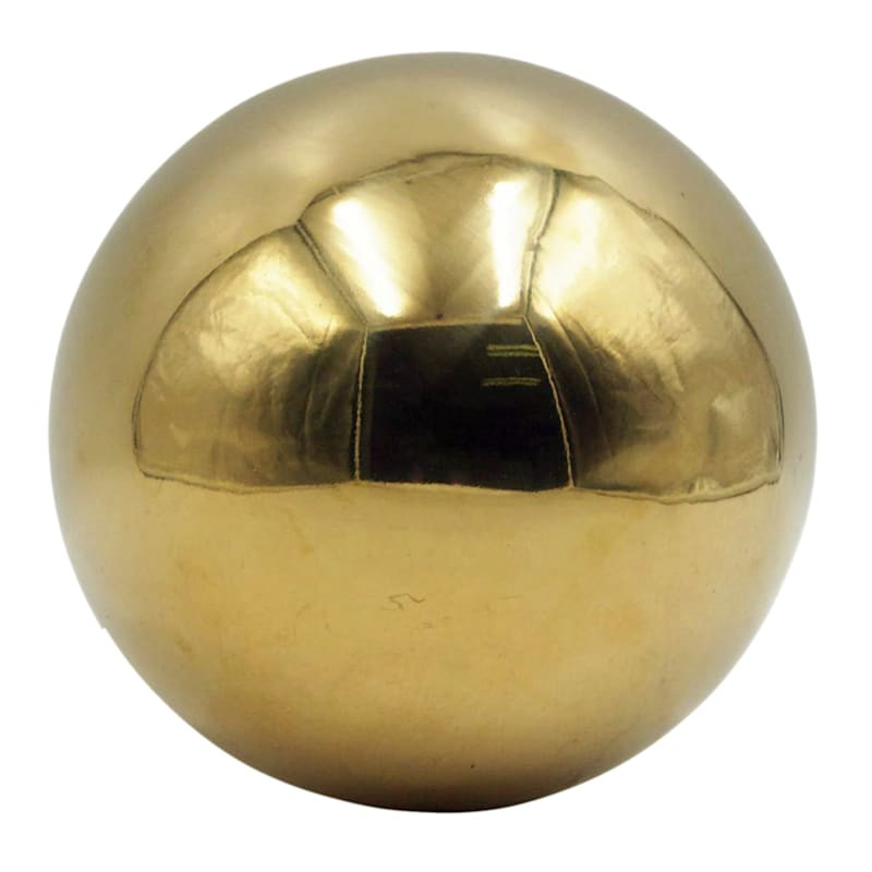 Crosby St. Gold Stainless Steel Outdoor Garden Orb, 10" | At Home