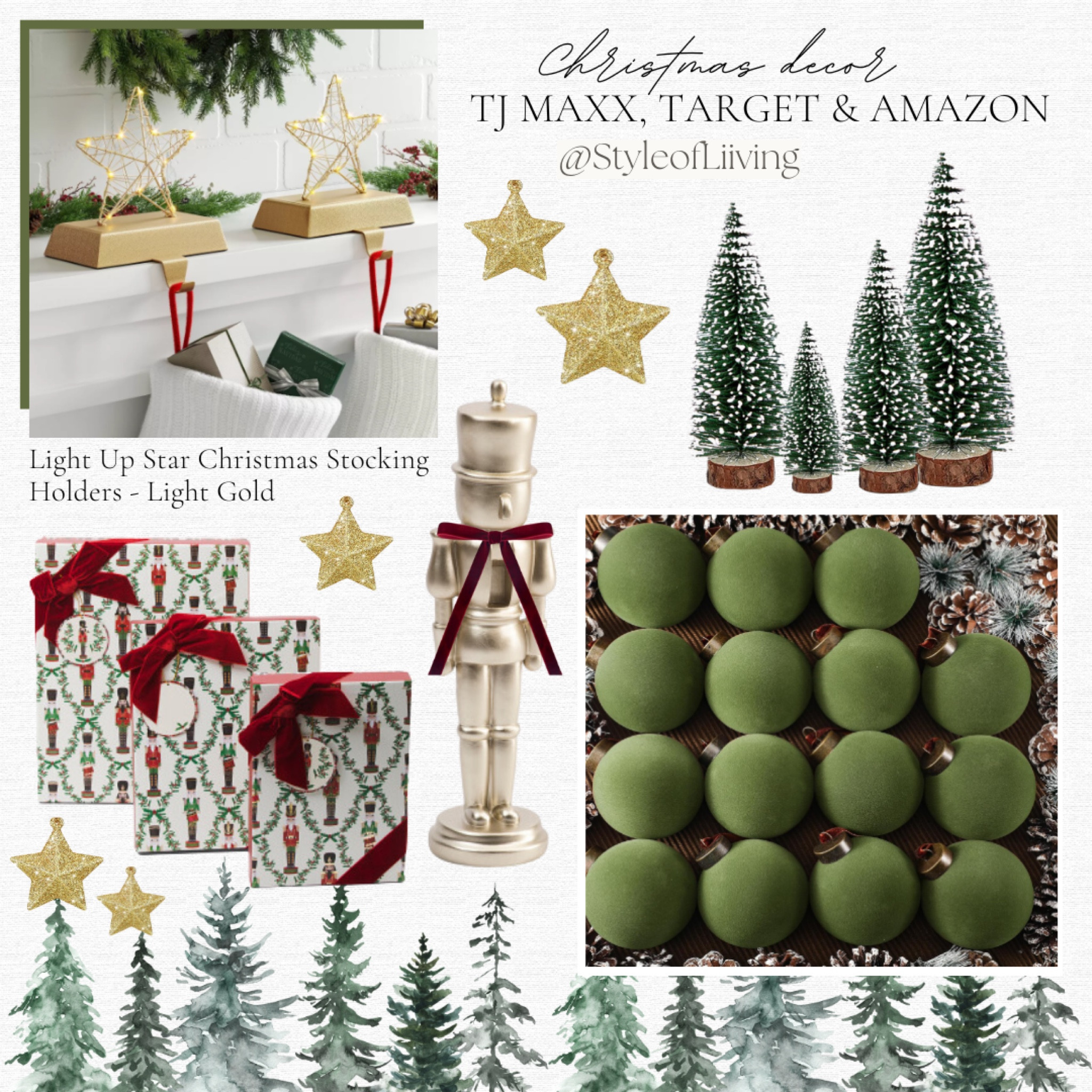 Christmas decorations from TJ Maxx, Target, and Amazon! How cute are these woven light up star stocking holders from Target!? Perfect for adding some extra glow & twinkle to your display. And those 3 Lillian August nutcracker gift boxes?

#LTKHoliday #LTKSeasonal #LTKHome