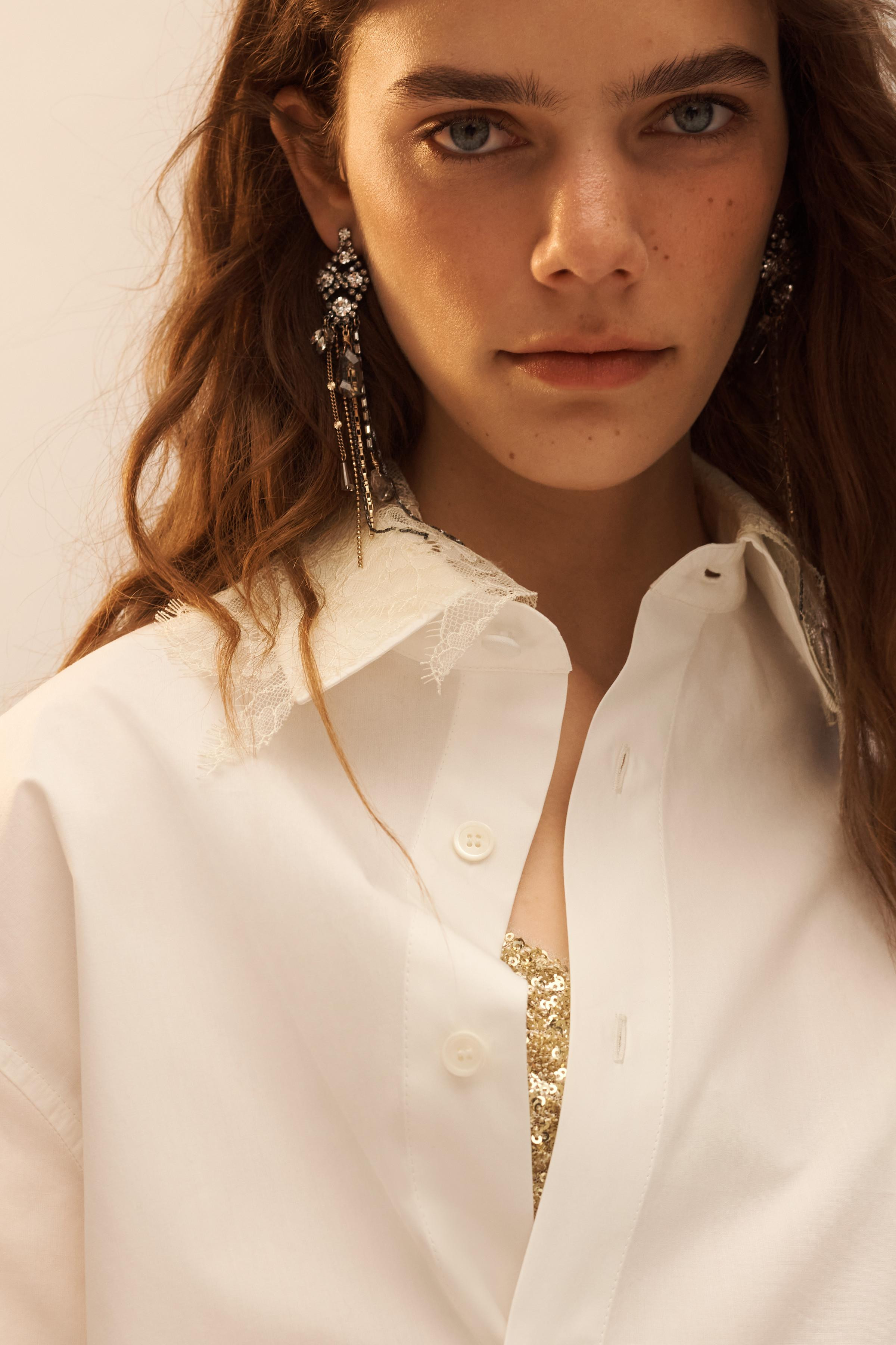 LIMITED EDITION LACE COLLAR POPLIN SHIRT | Zara US