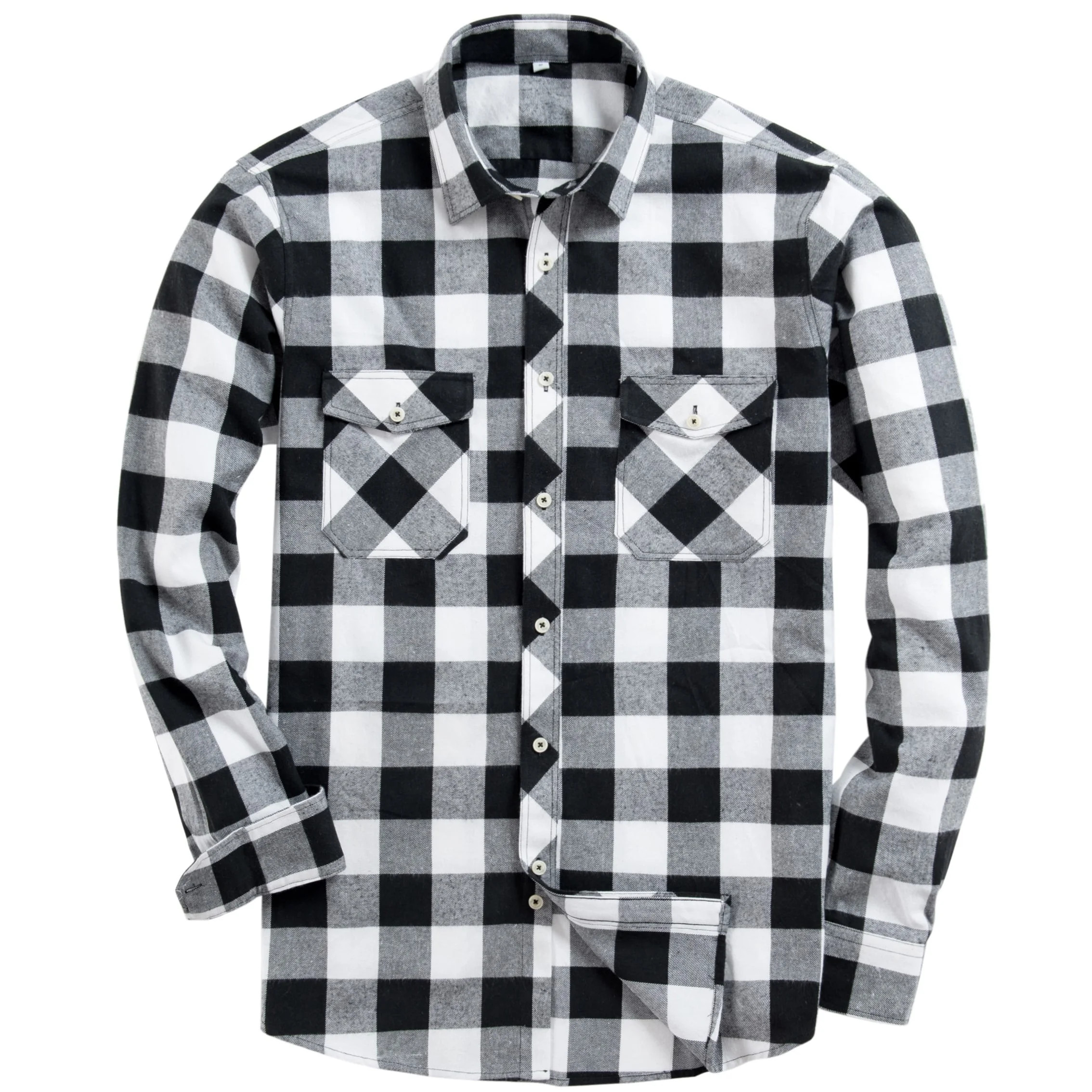 Alimens & Gentle Long Sleeve Flannel Shirts for Men Casual Button Up Plaid Shirts | Walmart (US)
