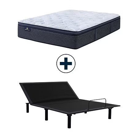 Serta Perfect Sleeper Blue Lagoon Nights 14.5" Plush Pillow Top - Mattress + Adjustable Base, One Size, White | JCPenney