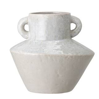8.25" Stoneware Vase With Reactive Glaze Finish & Vertical Handles | Michaels Stores