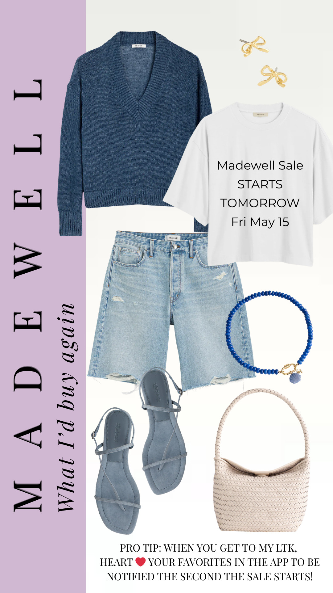 Madewell sale favorites I’d absolutely buy again 💙 Easy denim shorts, classic white tees, lightweight sweaters, woven bags, and everyday sandals that work all season long. These are the effortless staples I reach for on repeat because they mix, match, and always feel timeless. 

Don’t forget to ❤️ your favorite finds in LTK so you never miss a price drop! 

 #LTKootd #LTKOver40 #LTKSaleAlert