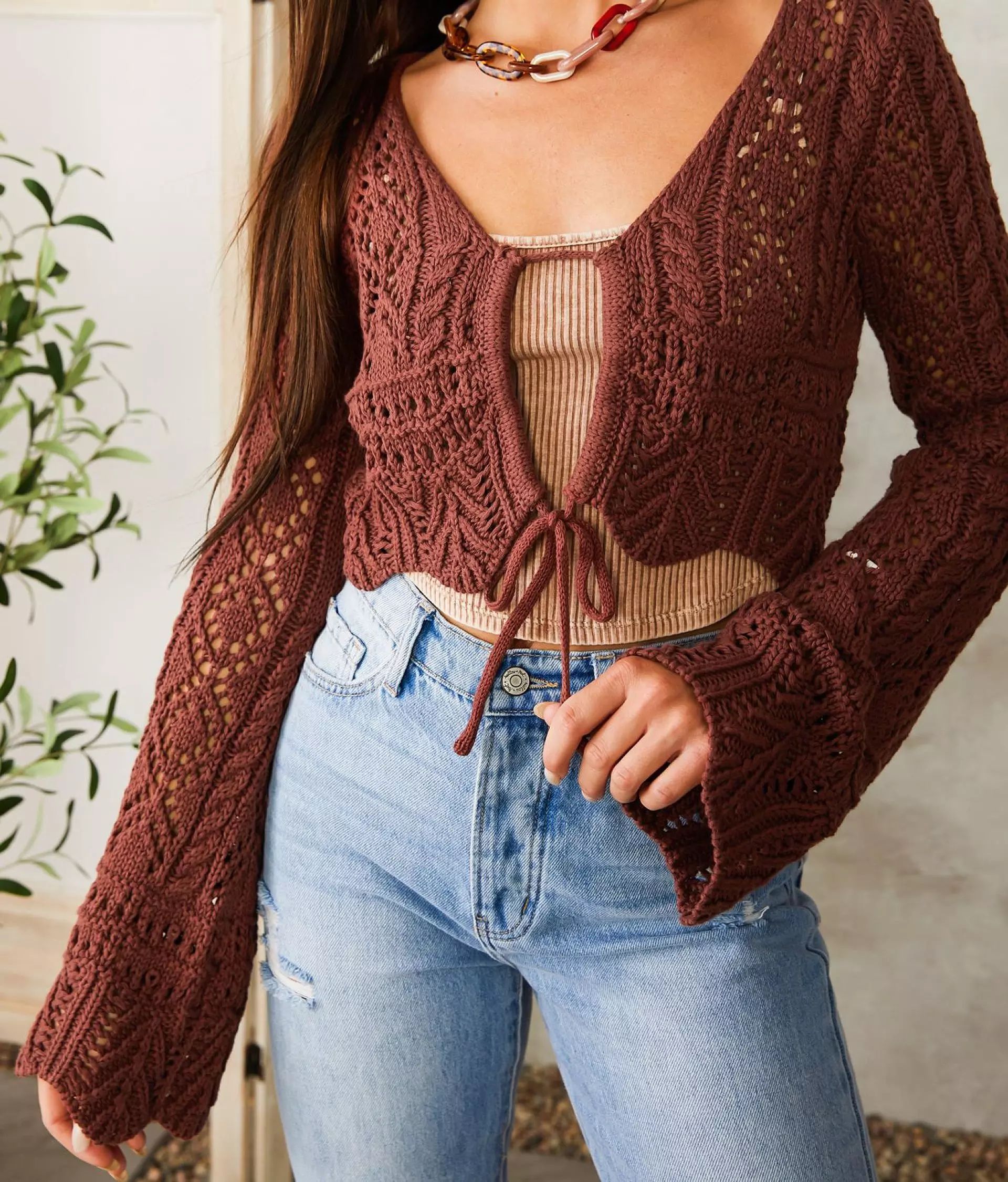 Emory Park Pointelle Cropped Sweater | Buckle