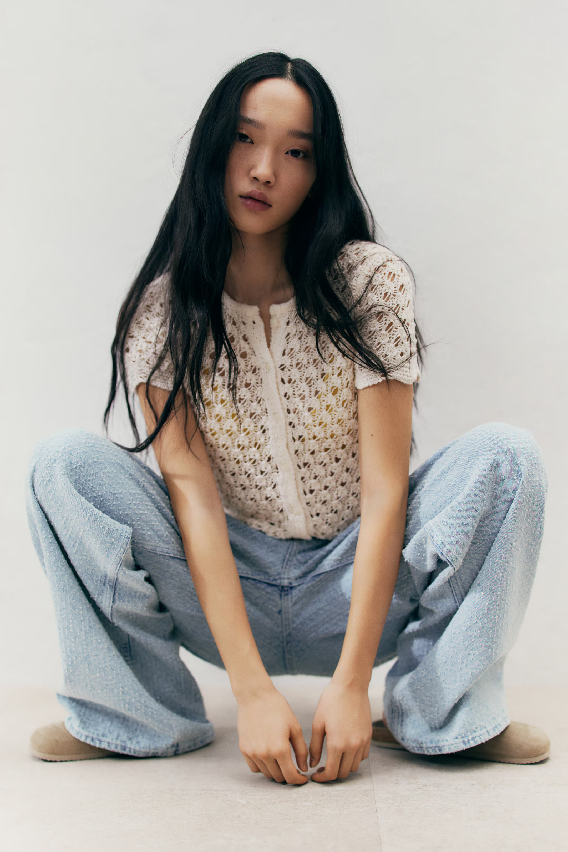 Short-Sleeved Hole-Knit Cardigan | H&M (US + CA)