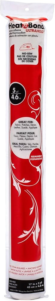HeatnBond UltraHold Iron-On Adhesive Value Pack, 17 Inches x 5 Yards, White | Amazon (US)