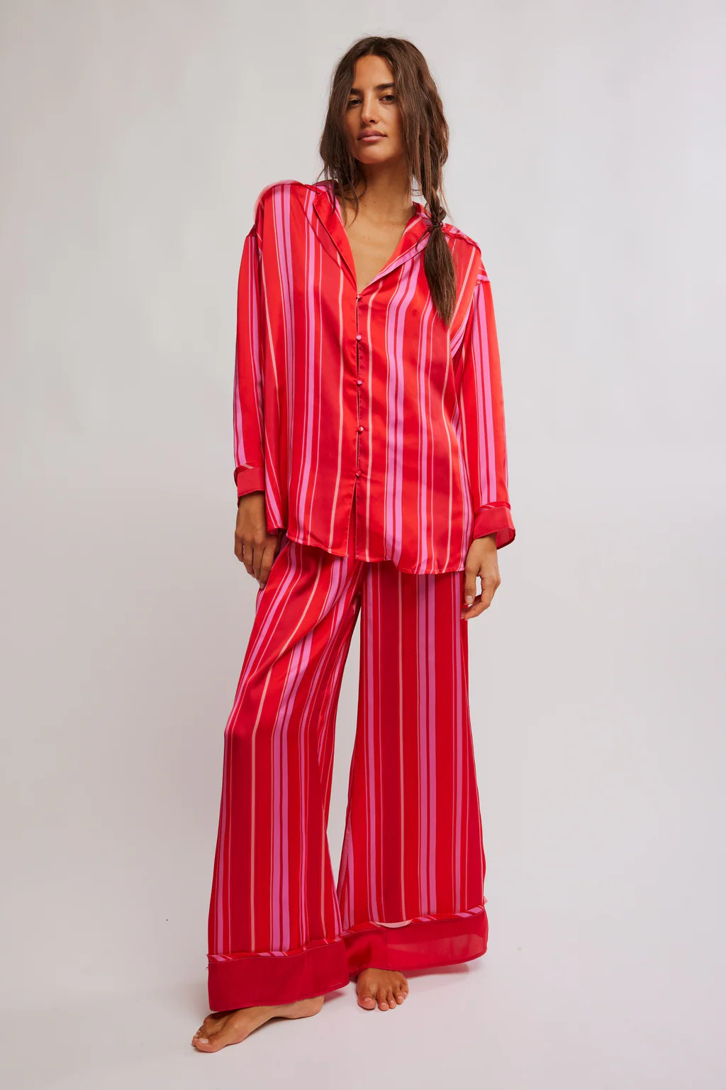 Dreamy Days Solid PJ Set in Berry Combo | Krush Clothing Limited