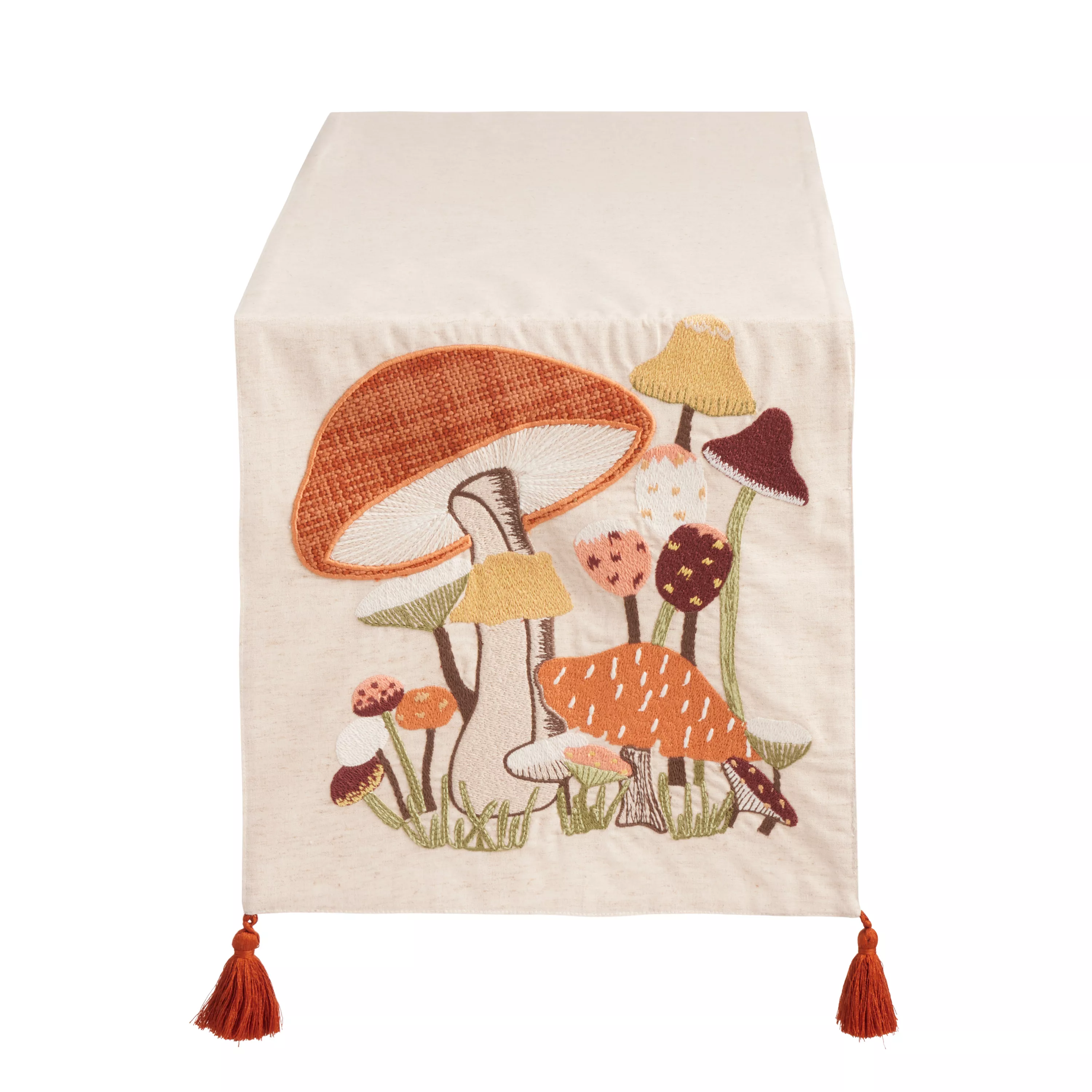 Embroidered Wildflower and Mushroom Kitchen Towel - World Market