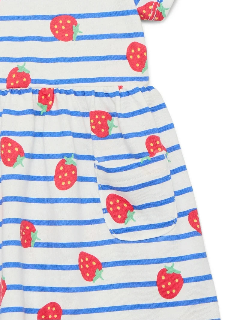 Wonder Nation Baby Girl Short Sleeve Dress, Sizes 0-5T | Walmart (US)