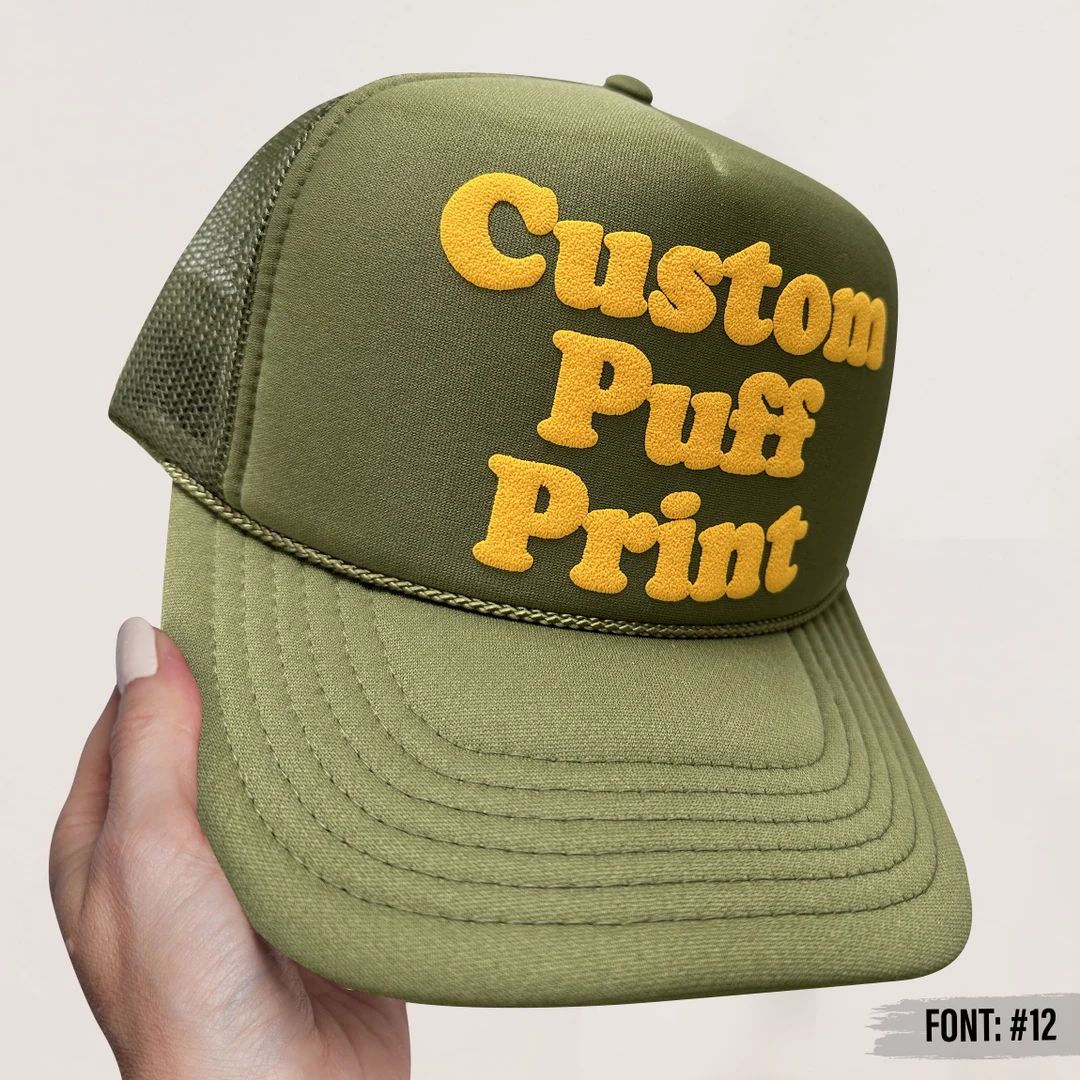 Custom PUFF Print Trucker Hat, Personalized Foam Hat, Custom Caps, 3D Puff Print, Baseball Cap, M... | Etsy (US)