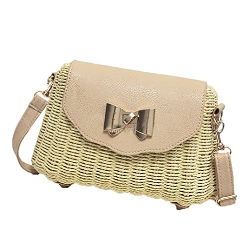 Pulama Wicker Woven Crossbody Straw Beach Bucket Summer Fashion Vacation Women Top Handle Handbag | Amazon (US)
