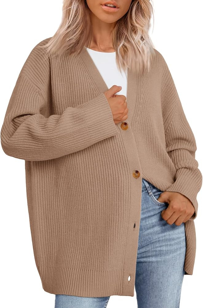 LILLUSORY Women Oversized Cardigan Sweater Fall Outfits Cloth Fashion V Neck Knit Button Front Ca... | Amazon (US)